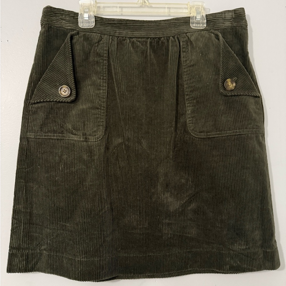 Brook Brothers-Olive Corduroy Skirt